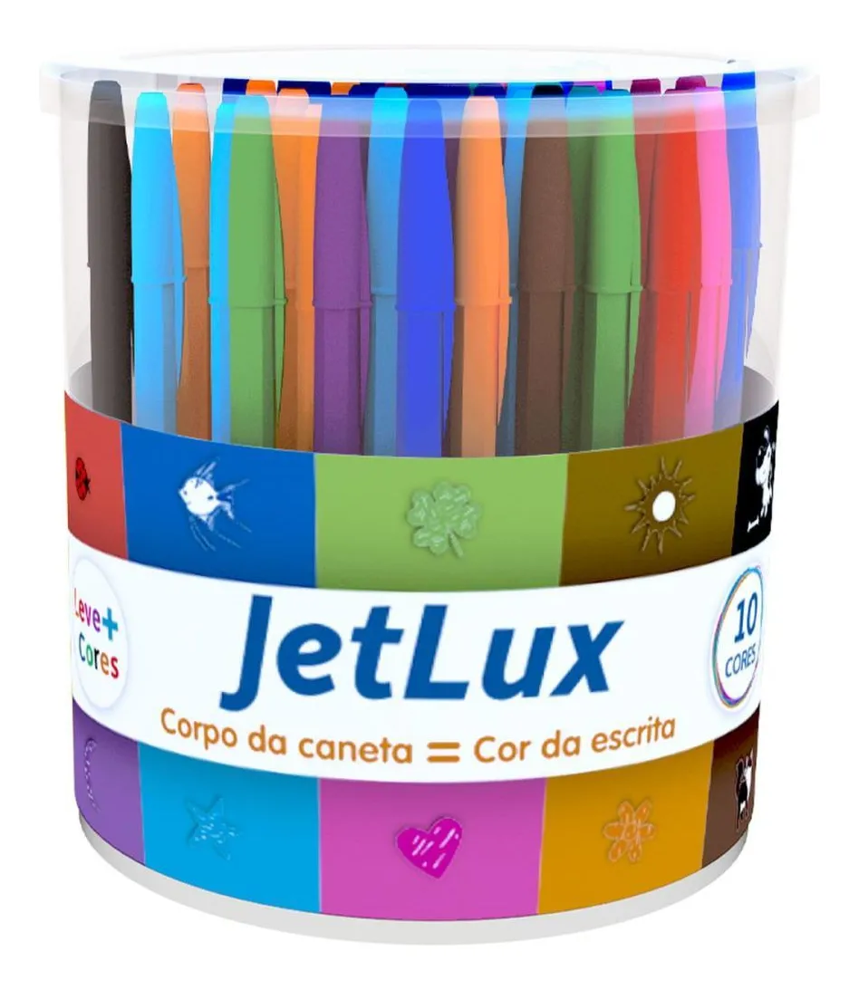 CANETA ESF 1.0 C/112 JETLUX 10/CORES NEON COMPACTOR