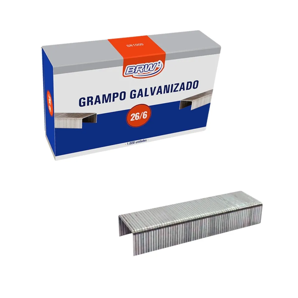 GRAMPO 26/6 GALVANIZADO C/1000 BRW