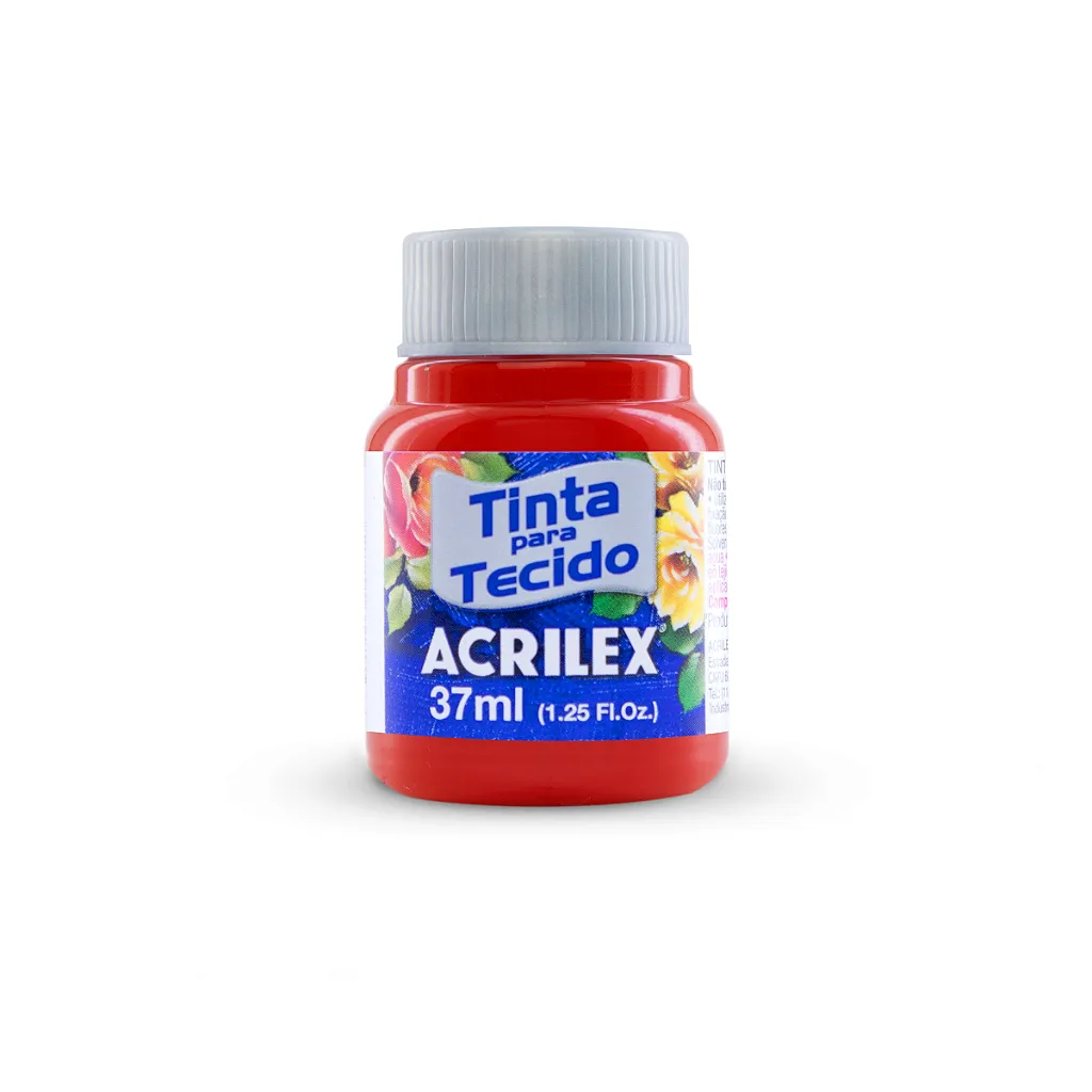 TINTA P/TECIDO 37ML 583 FOSCA C/12 VM TOMATE ACRILEX