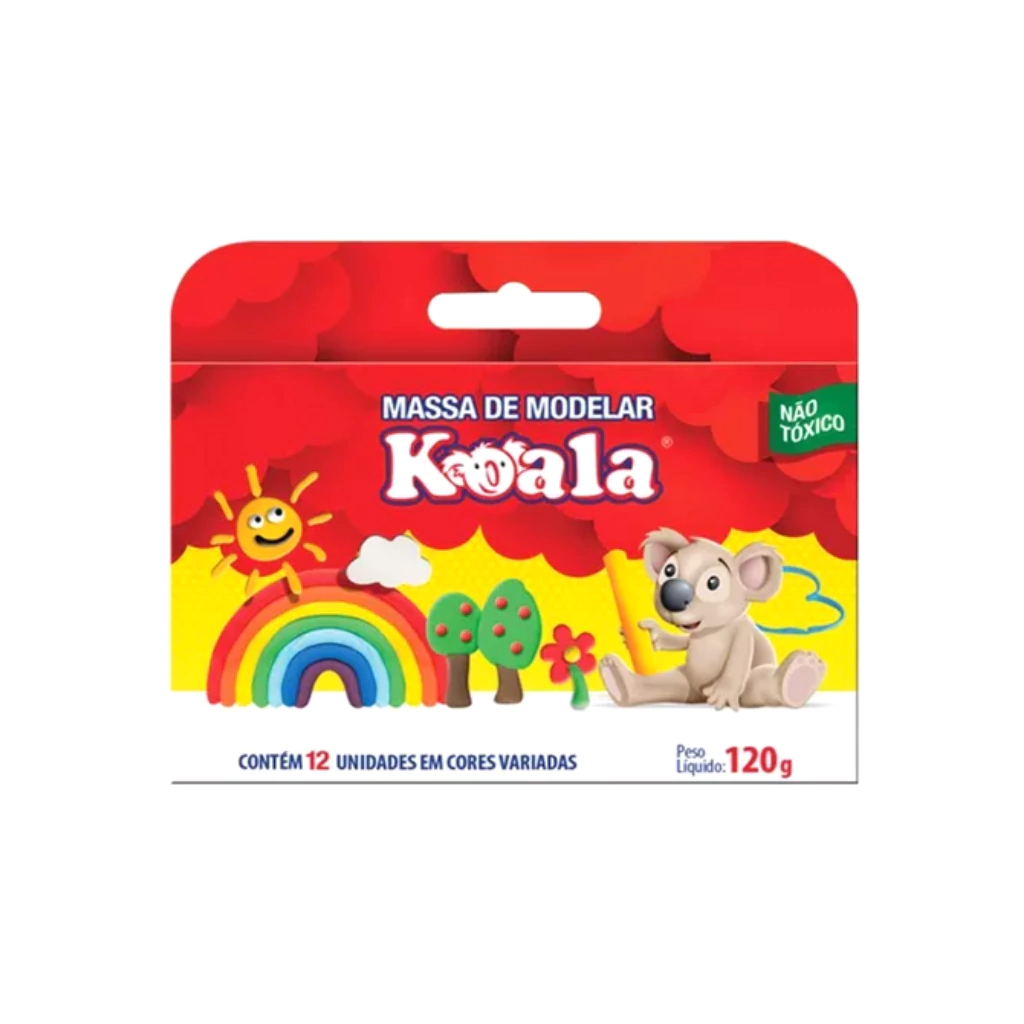 MASSA DE MODELAR 12 CORES 120G KOALA