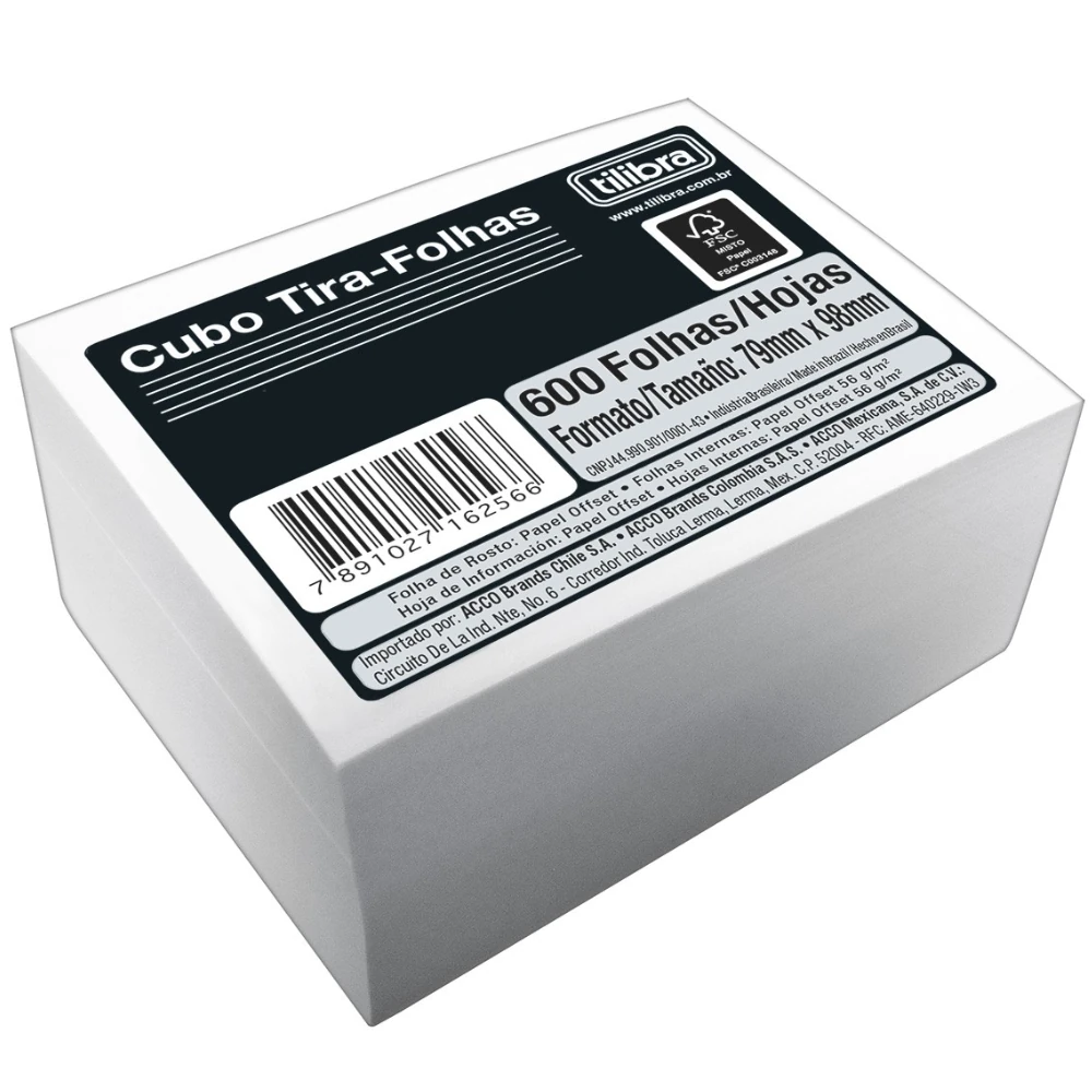 CUBO DE LEMBRETE 79X98MM 600F BR TILIBRA