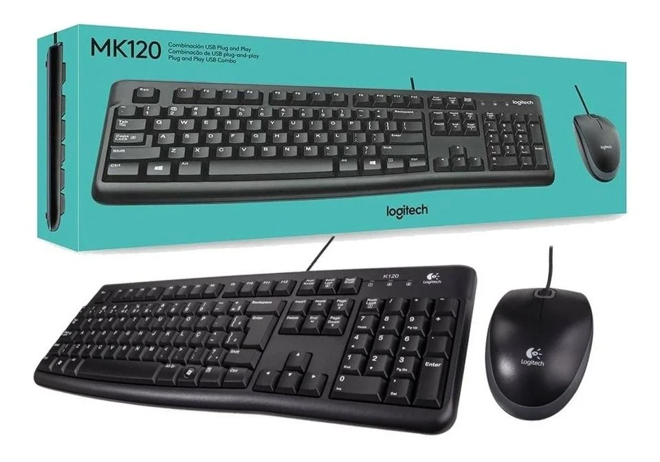 TECLADO E MOUSE OP C/FIO MK120 LOGITECH
