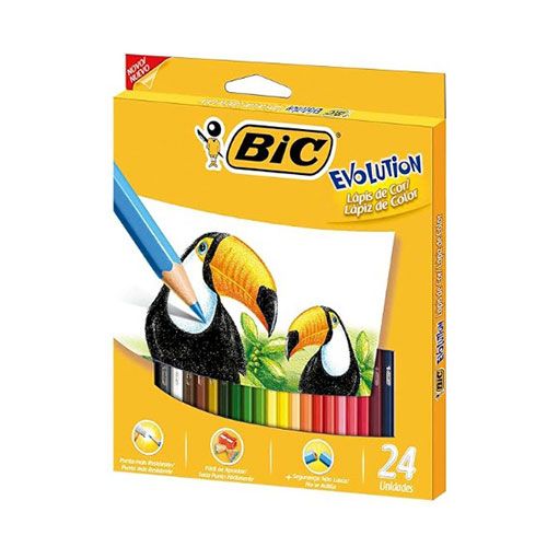 LAPIS DE COR PCT C/3 EVOLUTION C/24UN CORES BIC