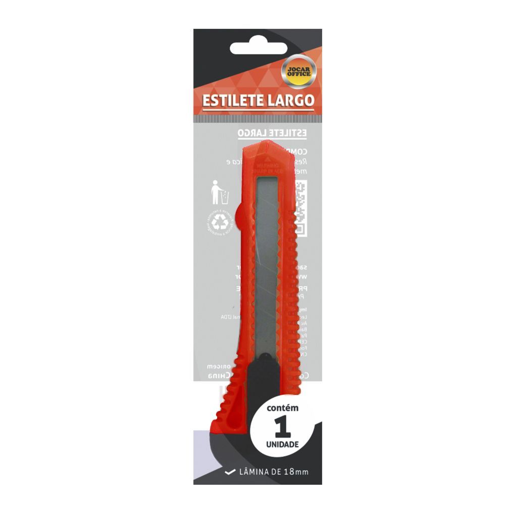 ESTILETE LAMINA LARGO PLASTICO 18MM 91411 JOCAR