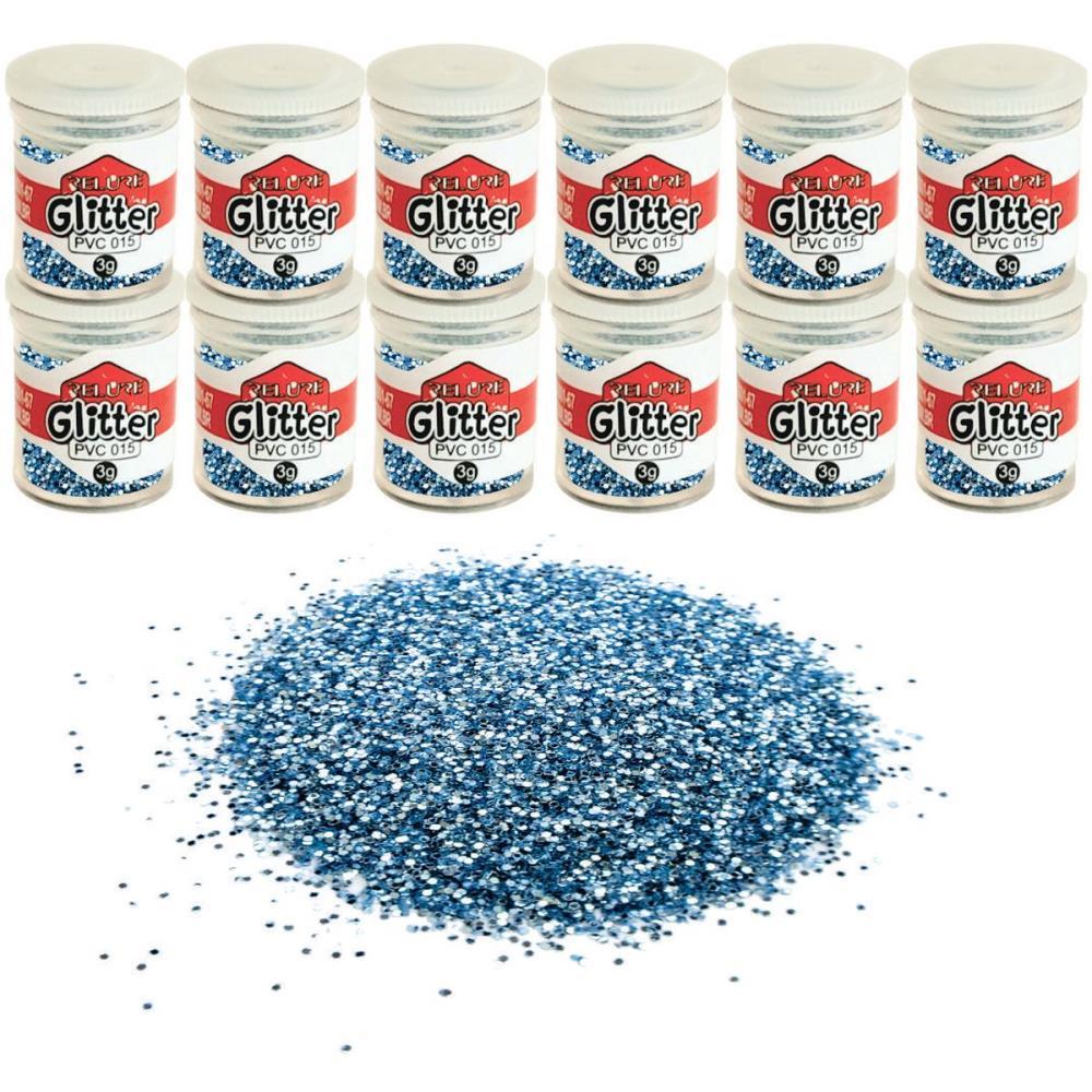 GLITTER PVC 015 C/12 AZ CLARO HONEY