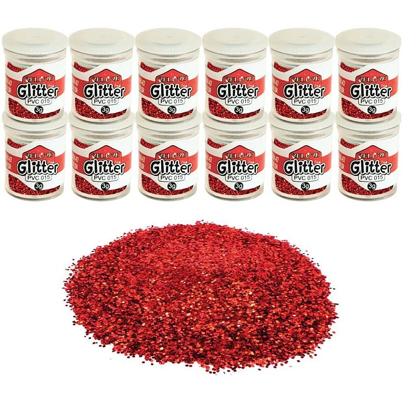 GLITTER PVC 015 C/12 VERMELHO HONEY