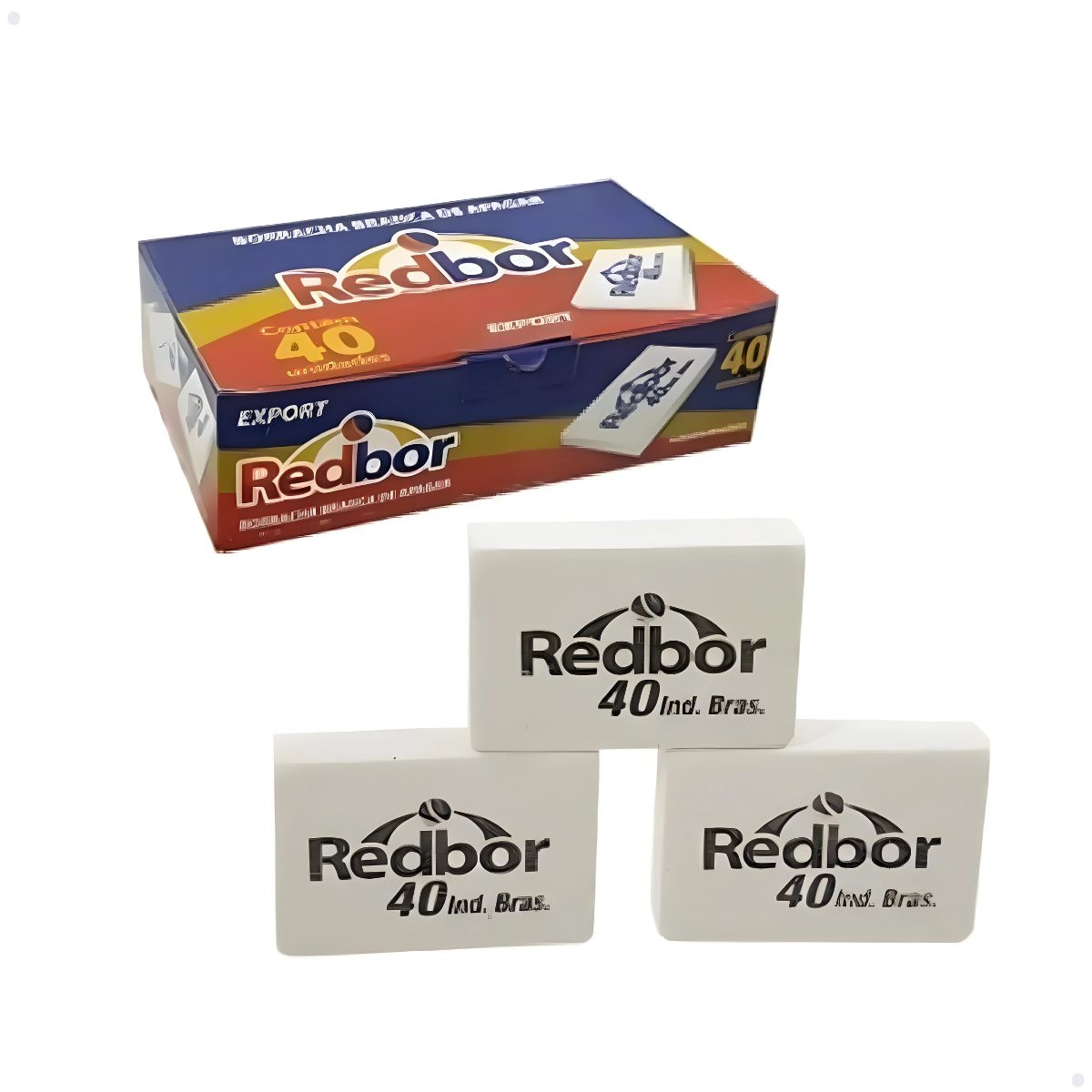 BORRACHA BRANCA ERASER 40 RED BOR