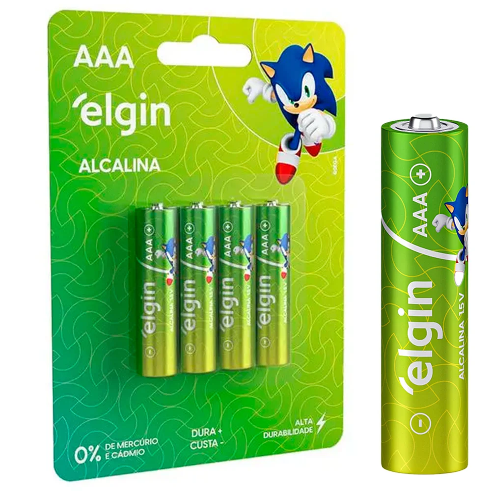 PILHA  AAA  ALCALINA LR03 1,5V C/4 ELGIN