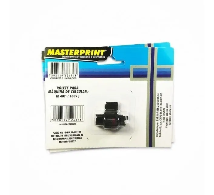 ROLETE DE TINTA P/CALC IR 40T 1009 BICOLOR MASTERPRINT