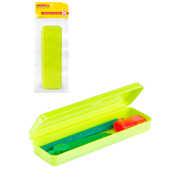 ESTOJO ESC PLASTICO PLUS NEON AM WALEU
