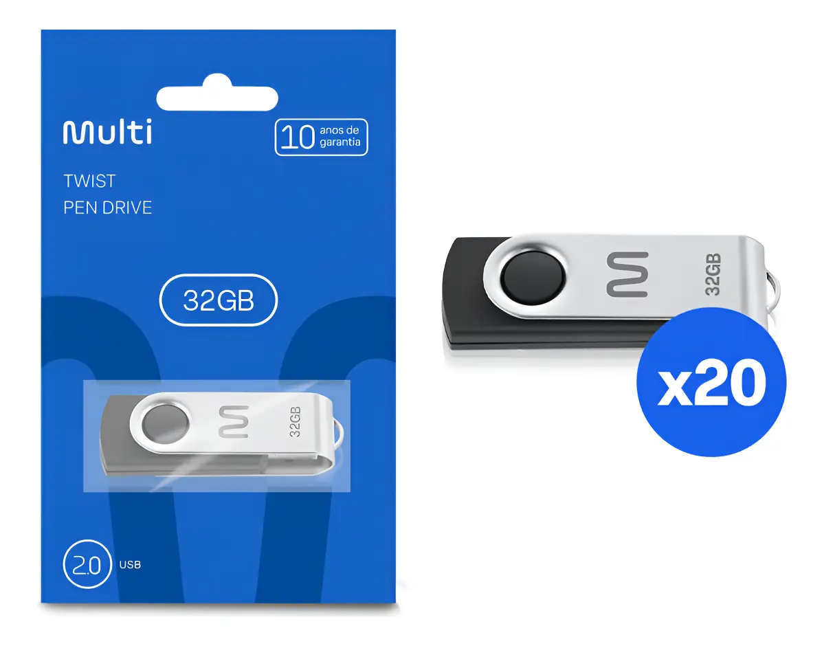 PENDRIVE 32GB PD589 TWIST MULTILASER