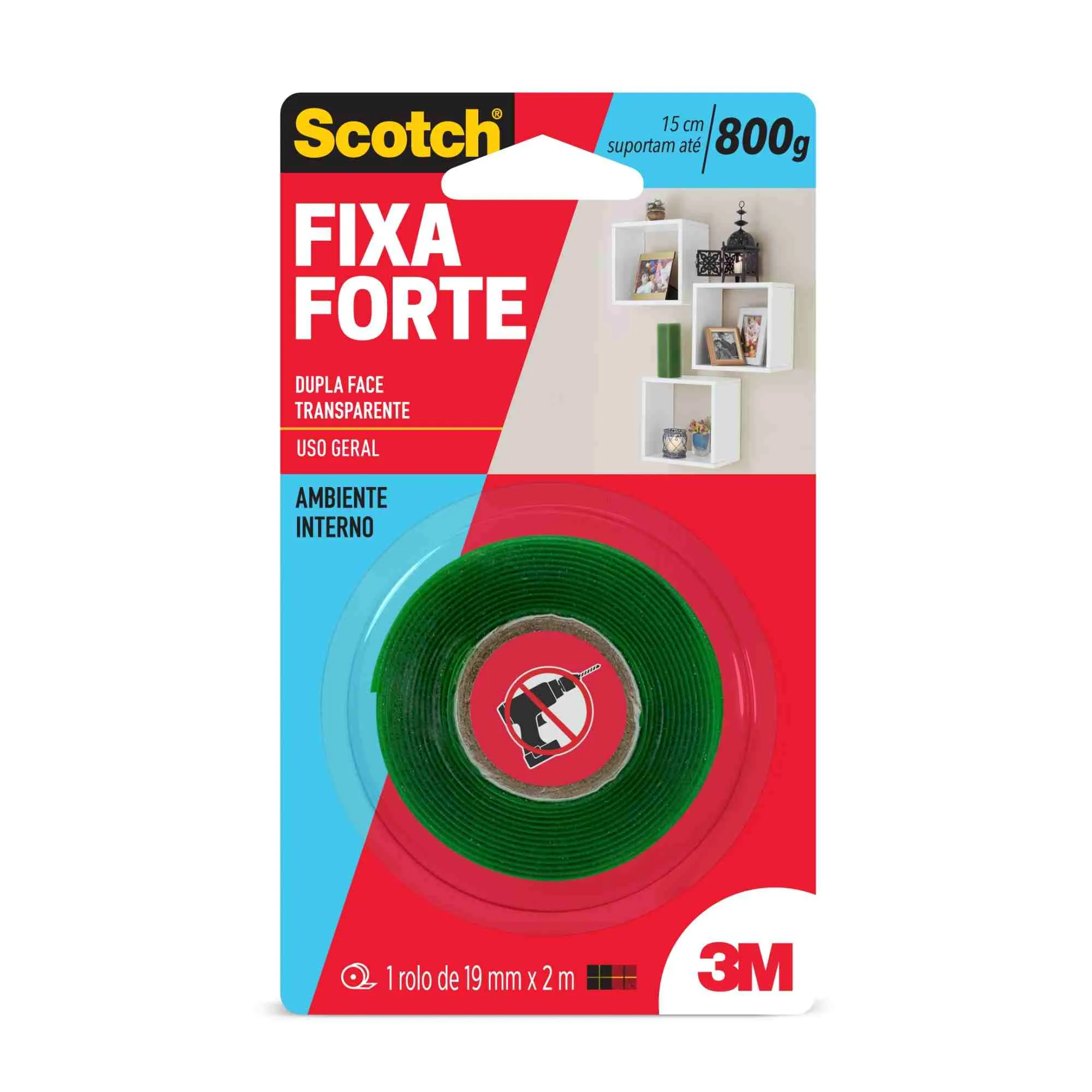 FITA D.FACE FIXA FORTE 19X2M ATE 800G 3M