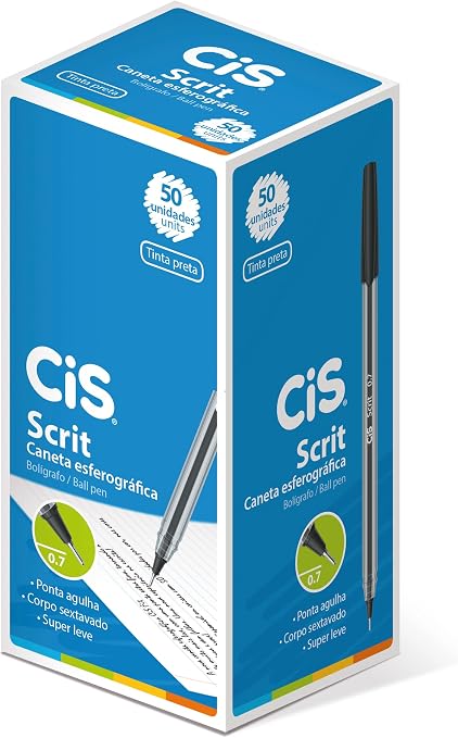 CANETA ESF 0.7MM C/50 AGULHA SCRIT PR CIS