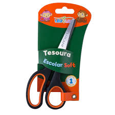 TESOURA ESCOLAR SOFT 13CM 4592 INOX CORES LEO E LEO