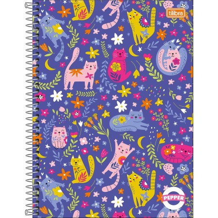 CADERNO UNIV CD 10M 160F C/4 PEPPER FEM TILIBRA