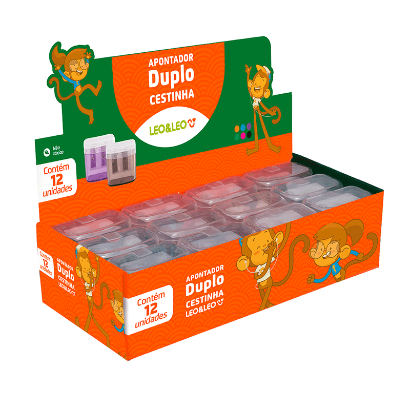 APONTADOR C/DEP DUPLO C/12 CORES LEO E LEO
