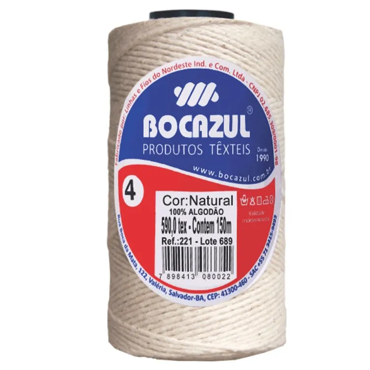 BARBANTE DE ALGODAO NATURAL 150M BOCAZUL