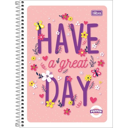 CADERNO UNIV CD 12M 192F PEPPER FEM TILIBRA