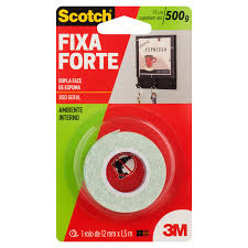 FITA D.FACE FIXA FORTE 12MMX1,5M ATE 500G 3M