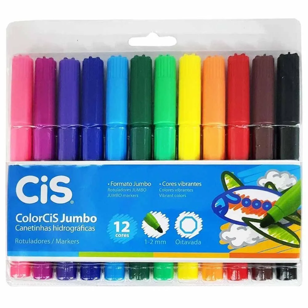CANETA HIDROCOR COLORCIS JUMBO C/12 CIS