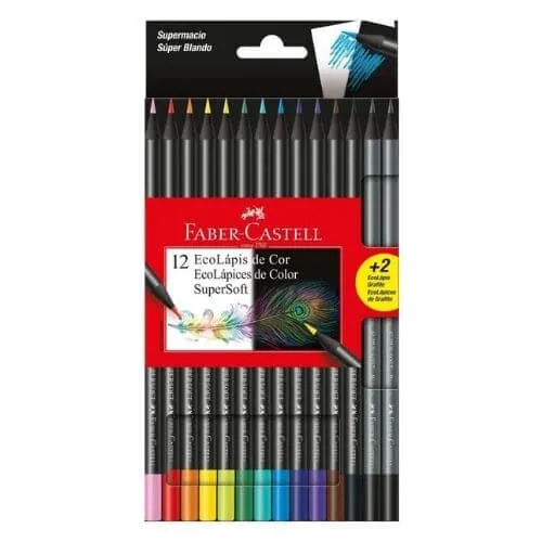 LAPIS DE COR GD C/12+2 ECOLAPIS SUPERSOFT FABER CASTELL