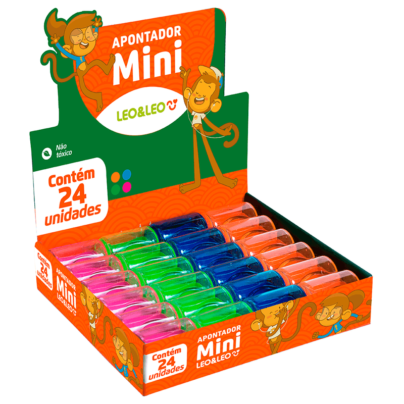 APONTADOR C/DEPOSITO C/24 MINI CORES LEO E LEO