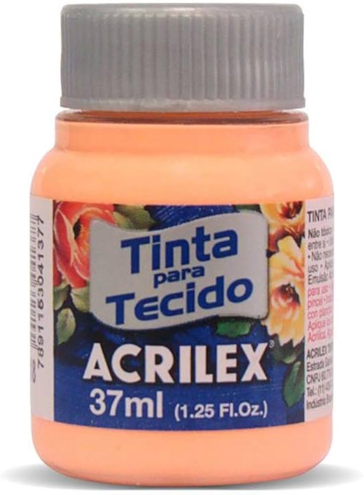 TINTA P/TECIDO 37ML 518 FOSCA C/12 SALMAO ACRILEX
