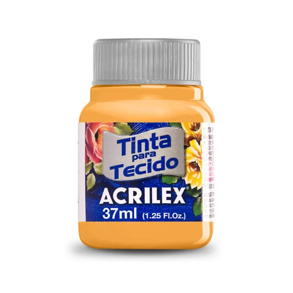 TINTA P/TECIDO 37ML 573 FOSCA C/12 OCRE OURO ACRILEX