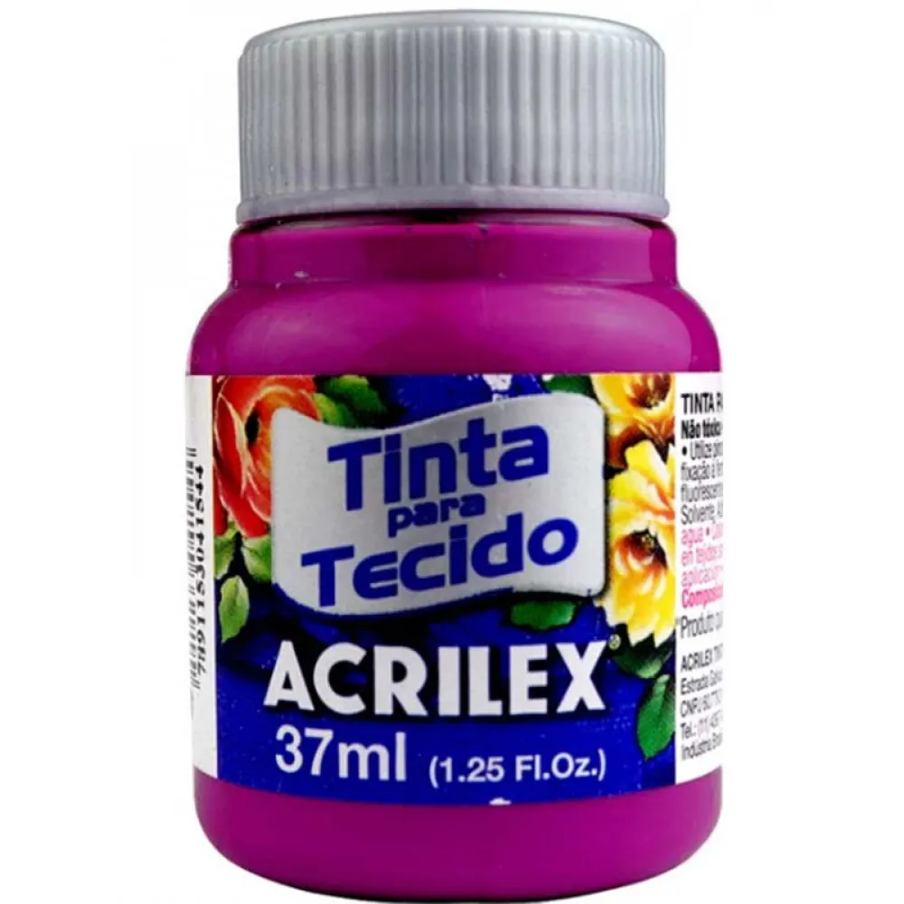 TINTA P/TECIDO 37ML 549 FOSCA C/12 MAGENTA ACRILEX