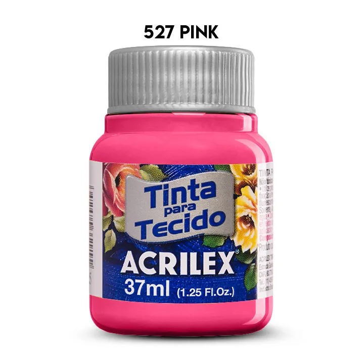 TINTA P/TECIDO 37ML 527 FOSCA C/12 PINK ACRILEX
