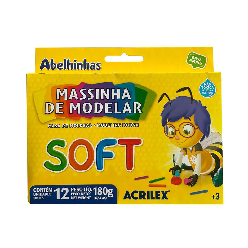 MASSA DE MODELAR SOFT 12UN 180G ACRILEX