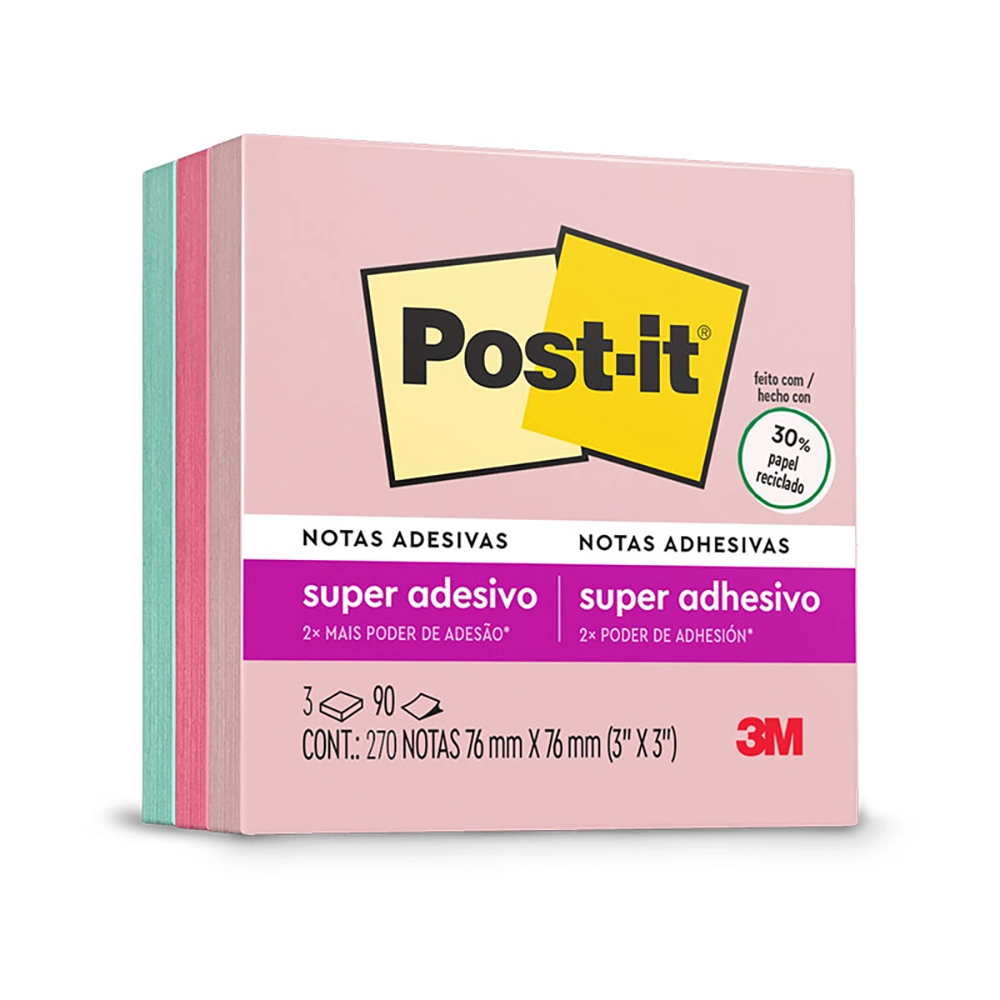 POST-IT ADESIVO 76X76MM 270F CORES 3M