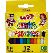 GIZ DE CERA 12 CORES HEROIS RADEX
