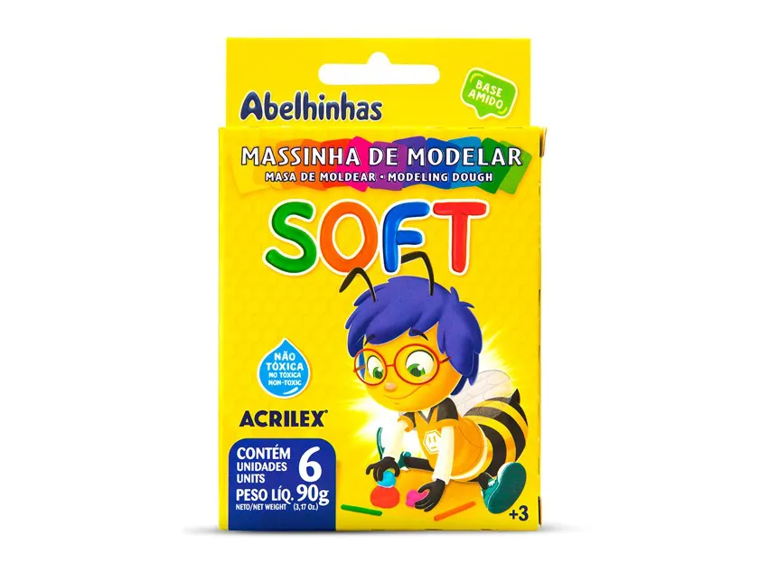 MASSA DE MODELAR SOFT 6UN 90G ACRILEX