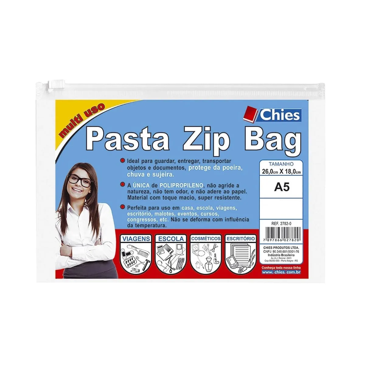 PASTA ZIP BAG A5 C/5 27820 CHIES