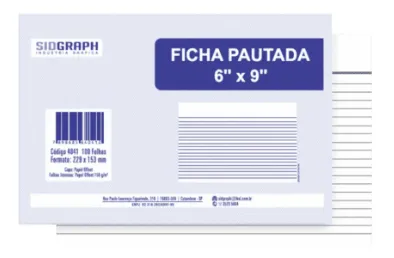 FICHA C/ PAUTA Nº 4 6X9 100FLS SIDGRAPH