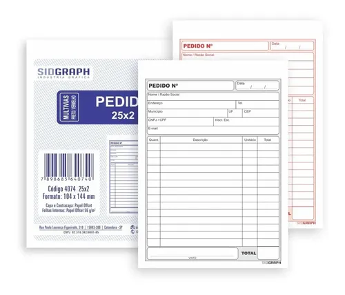 PEDIDO C/COPIA 1/32 C/20 25X2 4074 SIDGRAPH