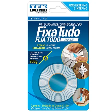 FITA D.FACE FIXA TUDO ESPUMA 19X1,5M TEK BOND