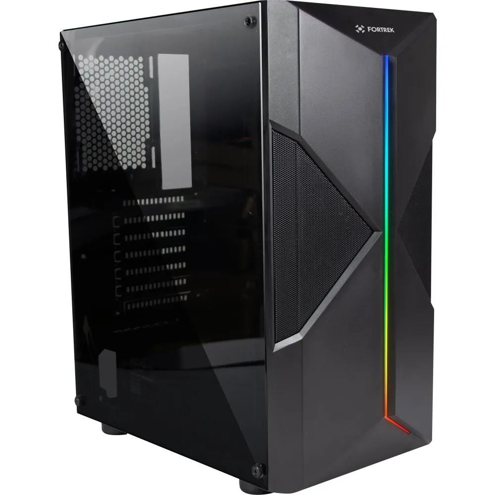 GABINETE S/FONTE GAMER HOLT RGB PR FORTREK