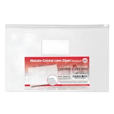 PASTA MALOTE CRISTAL C/5 C/ZIPER 214X127 998 DAC
