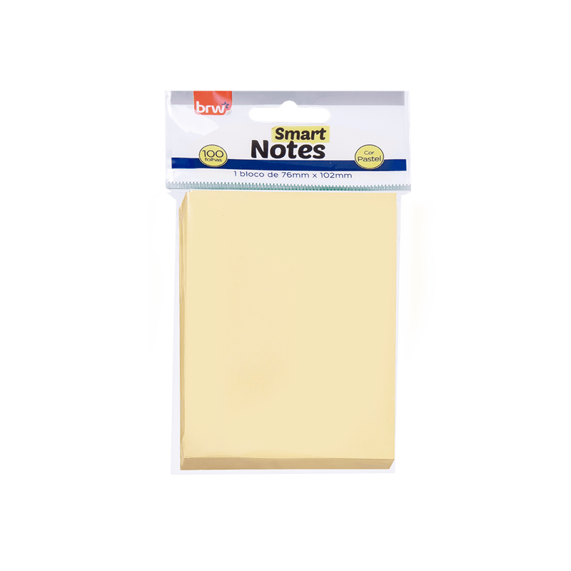 BLOCO DE NOTAS SMART 76X102MM AM PASTEL 100F BRW