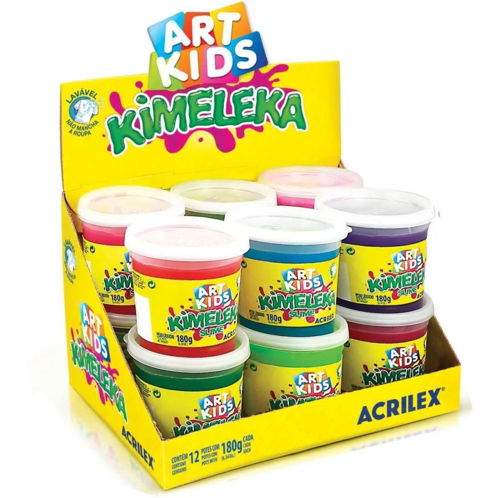 SLIME KIMELEKA C/12 180G CORES METALICA ART KIDS ACRILEX