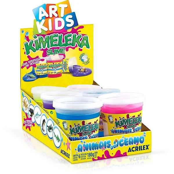SLIME KIMELEKA C/6 180G ANIMAIS OCEANO ART KIDS ACRILEX
