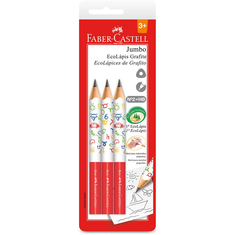 LAPIS GRAFITE TRIANGULAR ECOLAPIS C/3 Nº2 JUMBO FABER CASTEL