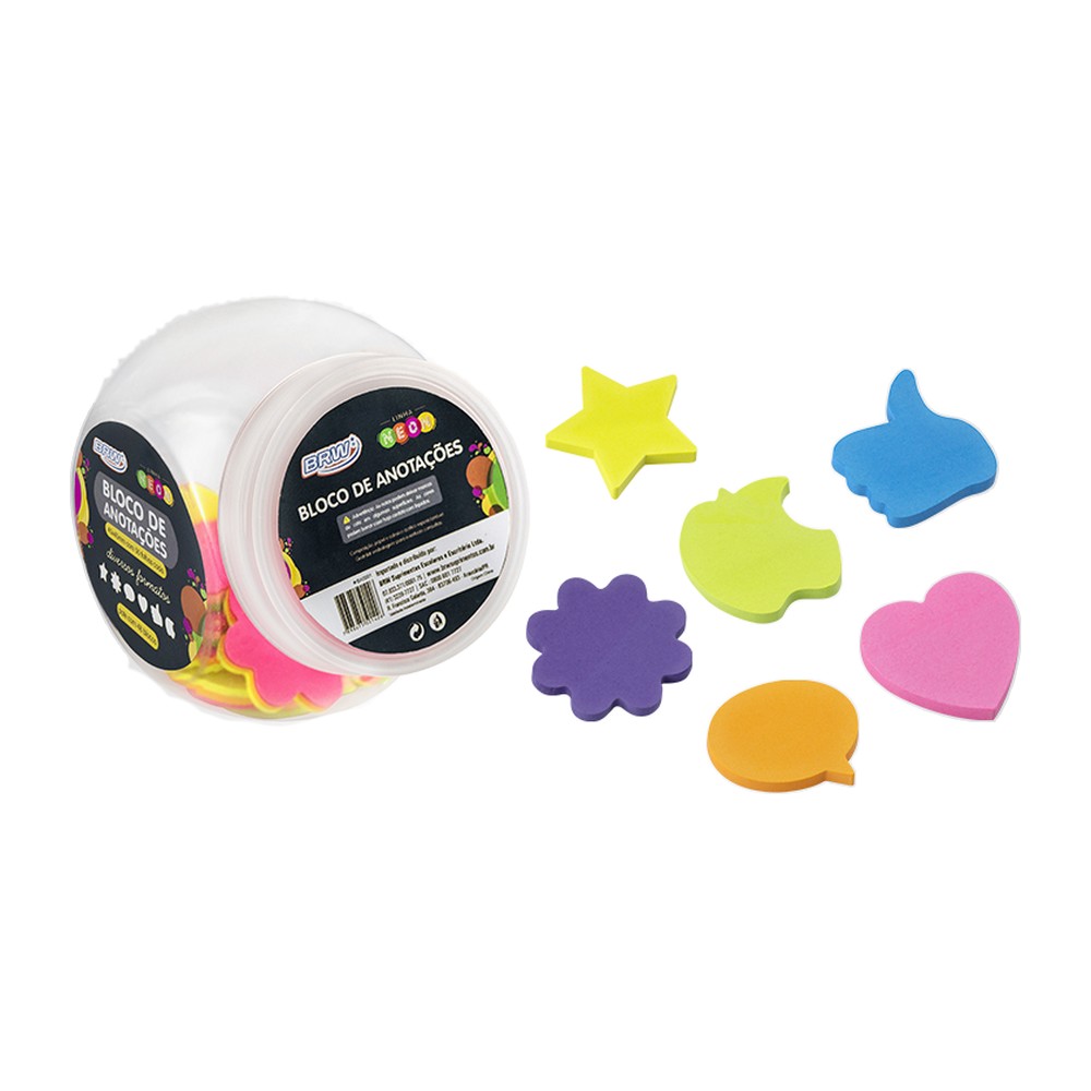 BLOCO DE NOTAS SMART 45X45MM 50F CORES NEON 50F BRW