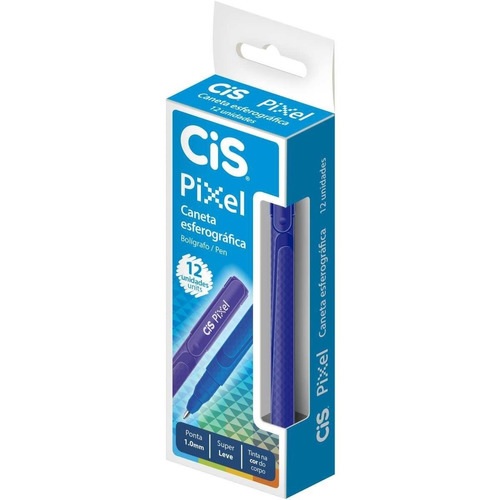 CANETA ESF 1.0 C/12 PIXEL AZ CIS