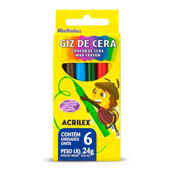 GIZ DE CERA 24G PCT/12 C/6 CORES ACRILEX
