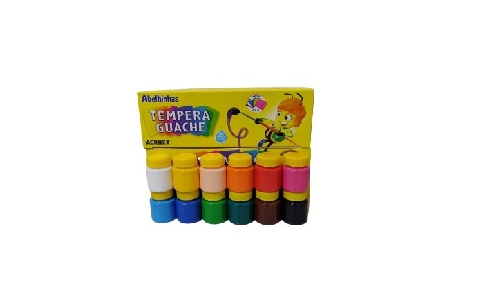 TINTA GUACHE TEMPERA 15ML 12 CORES ACRILEX