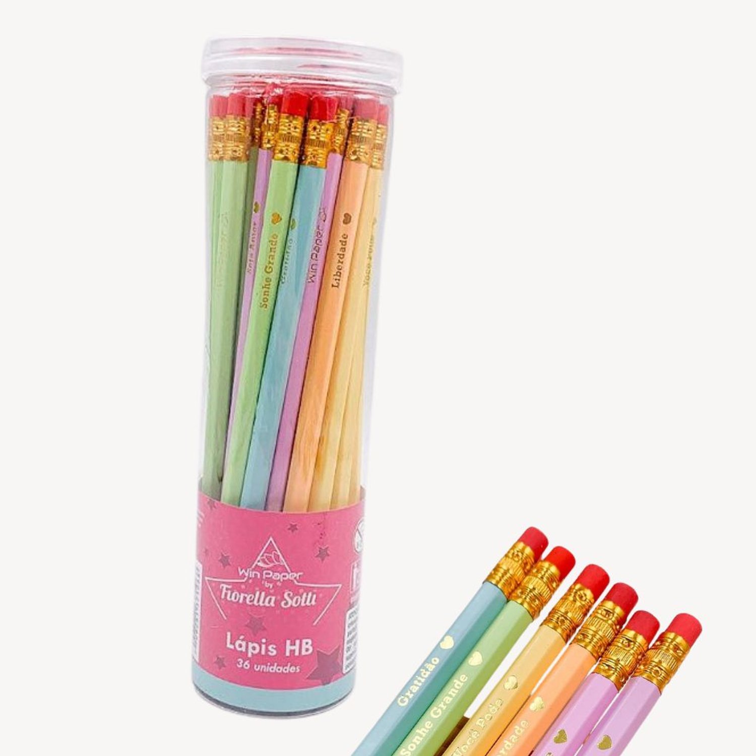 LAPIS HB C/36 FRASES CORES WINPAPER