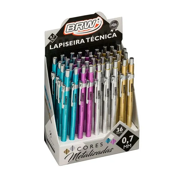 LAPISEIRA 0.7MM TECNO METALIZADAS CORES BRW